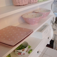 Prik porcel�n - rosa tallerken & fad